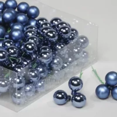 OZDOBY VÁNOČNÍ glasballen/wire basic blue 20mm