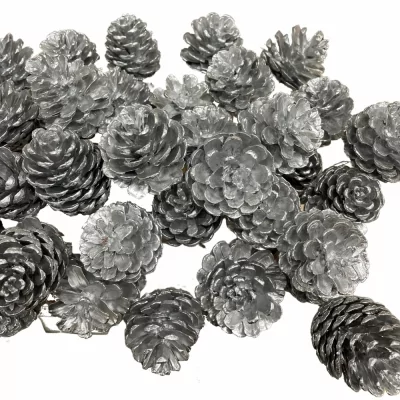 OZDOBY VÁNOČNÍ PINE CONE SILVER