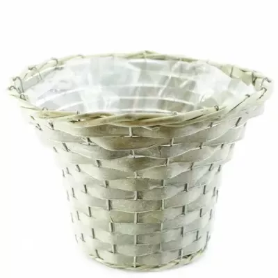 POT WICKER WHITE Ø30 x 20cm