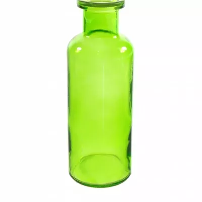 Skleněná váza BOTTLE v21cm-zelená