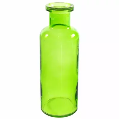 Skleněná váza BOTTLE v21cm-zelená