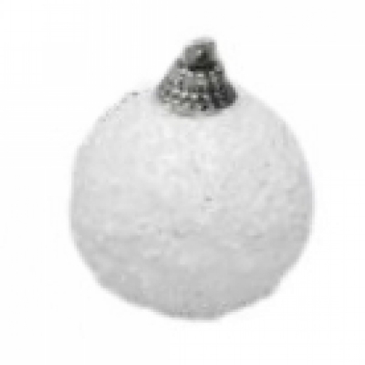 VÁNOČNÍ OZDOBY balls snow finish white 40 mm/24ks