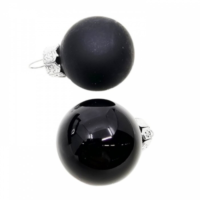 VÁNOČNÍ OZDOBY glassballs/cap black 25mm/24ks