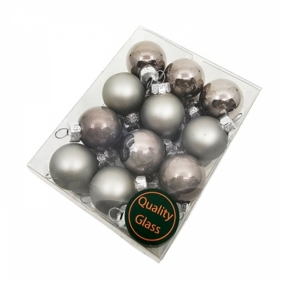 VÁNOČNÍ OZDOBY glassballs/cap titan grey 25mm/24ks